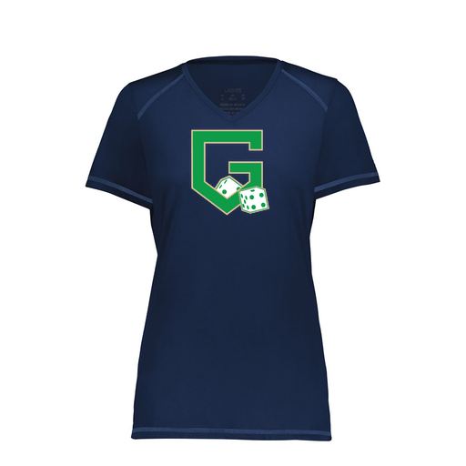 [6844.065.XS-LOGO3] Women's SoftTouch Short Sleeve (Female Adult XS, Navy, Logo 3)