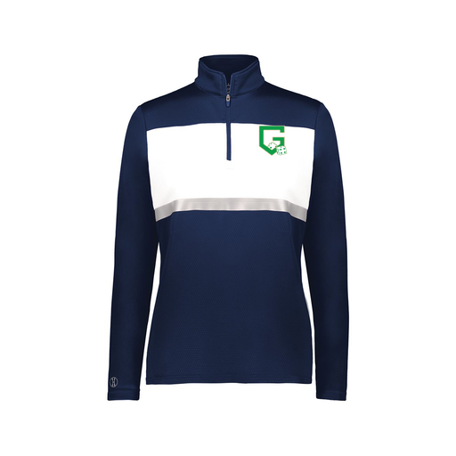 [222791.301.XS-LOGO3] Ladies Bold 1/4 Zip Pullover (Female Adult XS, Navy, Logo 3)