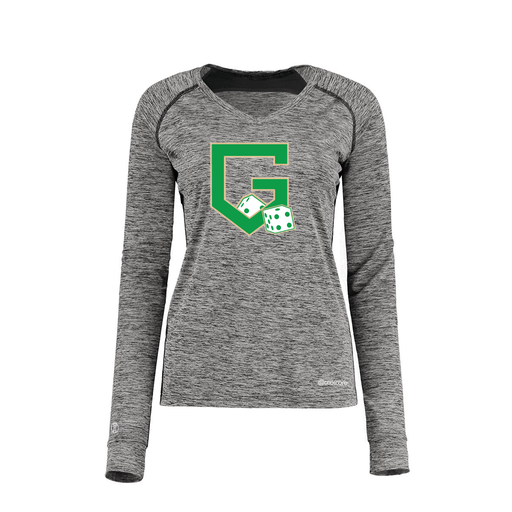 [222770.K94.XS-LOGO3] Ladies Electric Long Sleeve Shirt (Female Adult XS, Black, Logo 3)