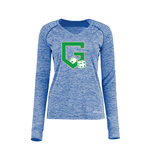 [222770.U55.XS-LOGO3] Ladies Electric Long Sleeve Shirt (Female Adult XS, Royal, Logo 3)