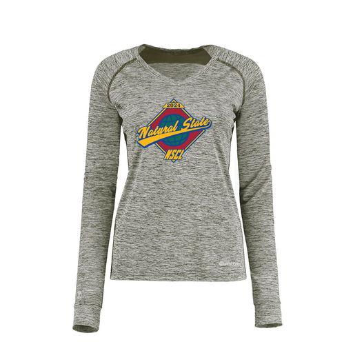 [222770.K94.XS-LOGO1] Ladies Electric Long Sleeve Shirt (Female Adult XS, Gray, Logo 1)