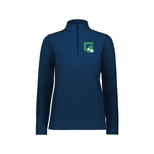[6864.065.XS-LOGO3] Ladies MicroFleece 1/4 Zip Pullover (Female Adult XS, Navy, Logo 3)