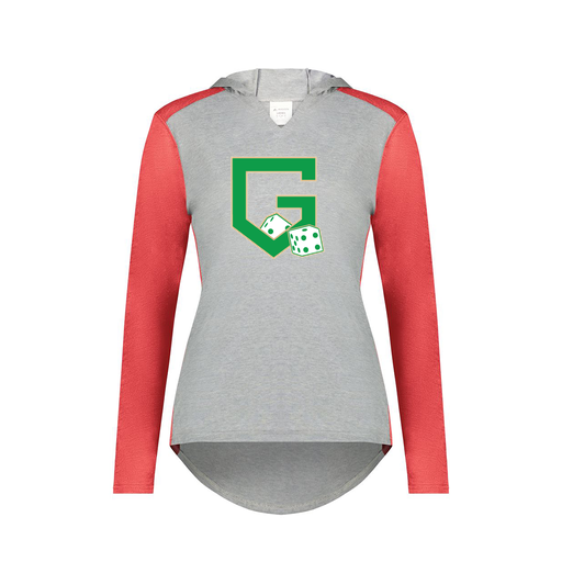 [6902.27V.XS-LOGO3] Ladies Vintage Hoodie (Female Adult XS, Red, Logo 3)