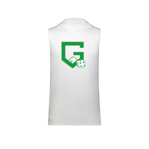 [222590.005.XS-LOGO3] Men's CoolDry Sleeveless Hoodie (Adult XS, White, Logo 3)