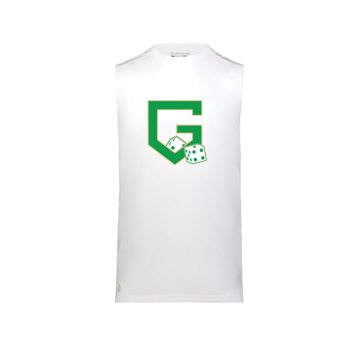 [222593.005.S-LOGO3] Men's CoolDry TankTop (Adult S, White, Logo 3)