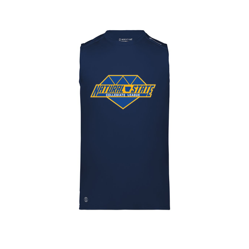 [222593.065.S-LOGO2] Men's CoolDry TankTop (Adult S, Navy, Logo 2)