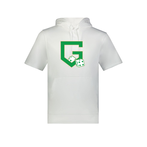 [6871.005.S-LOGO3] Men's Dri Fit Short Sleeve Hoodie (Adult S, White, Logo 3)