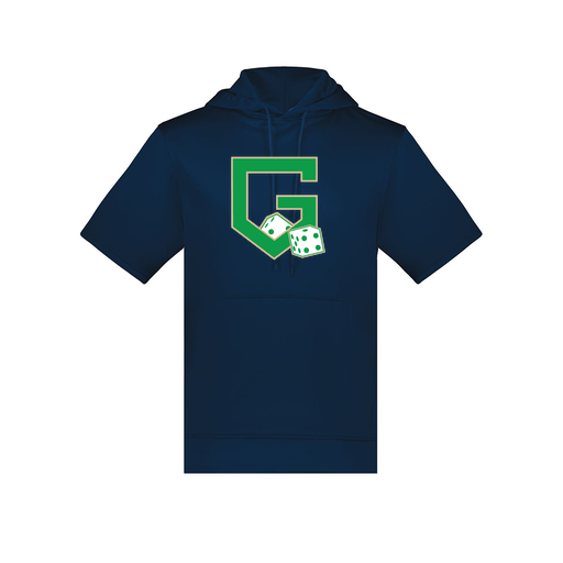 [6871.065.S-LOGO3] Men's Dri Fit Short Sleeve Hoodie (Adult S, Navy, Logo 3)