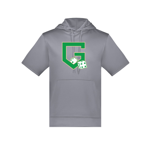 [6871.059.S-LOGO3] Men's Dri Fit Short Sleeve Hoodie (Adult S, Gray, Logo 3)