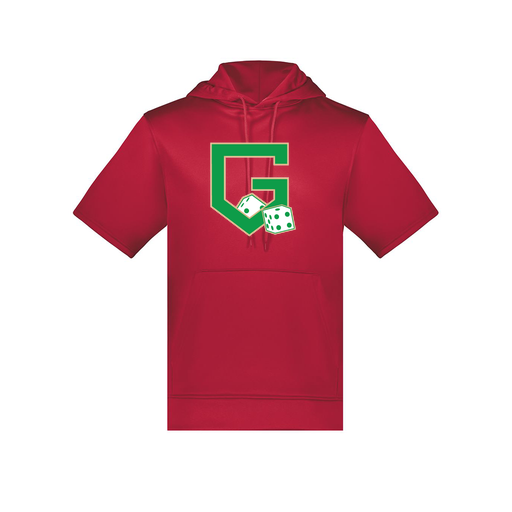 [6871.083.S-LOGO3] Men's Dri Fit Short Sleeve Hoodie (Adult S, Red, Logo 3)