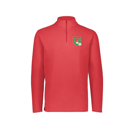 [6863.083.XS-LOGO3] Men's MicroFleece 1/4 Zip Pullover (Adult XS, Red, Logo 3)