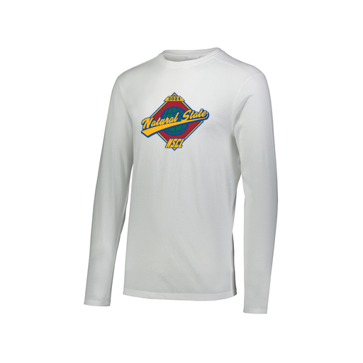 [FTLCUBWH-AXS-LOGO1] Decker Men's Tri-Blend T-Shirt - Long Sleeve (Adult XS, White, Logo 1)