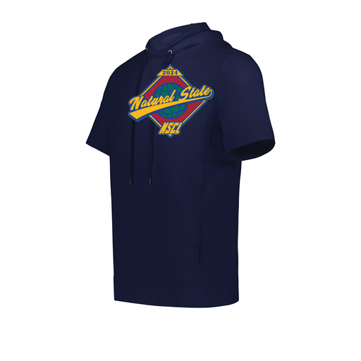 [222505.065.S-LOGO1] Men's Venturs Soft Knit Short Sleeve Hoodie (Adult S, Navy, Logo 1)