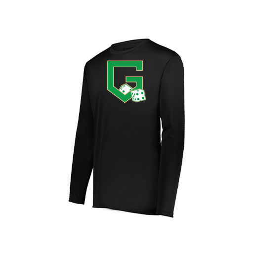 [222823.080.S-LOGO3] Youth LS Smooth Sport Shirt (Youth S, Black, Logo 3)