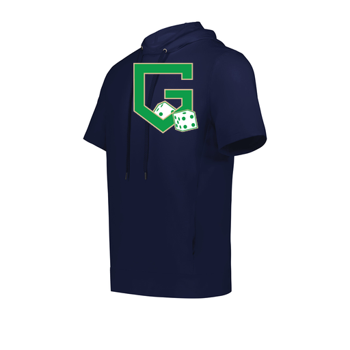 [222605.065.S-LOGO3] YOUTH VENTURA SOFT KNIT SHORT SLEEVE HOODIE (Youth S, Navy, Logo 3)