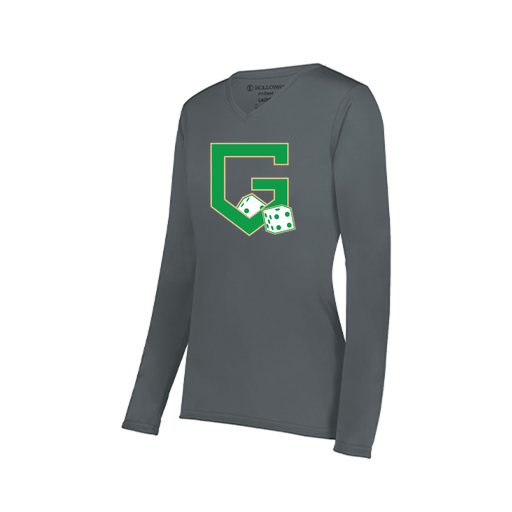 [222824.059.S-LOGO3] Ladies LS Smooth Sport Shirt (Female Adult S, Gray, Logo 3)