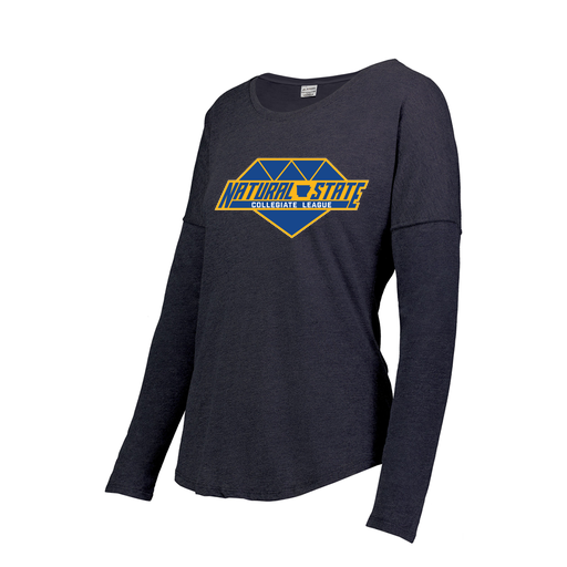 [FTLCUBNV-FAXS-LOGO2] Decker Women's Tri-Blend T-Shirt - Long Sleeve (Female Adult XS, Navy, Logo 2)